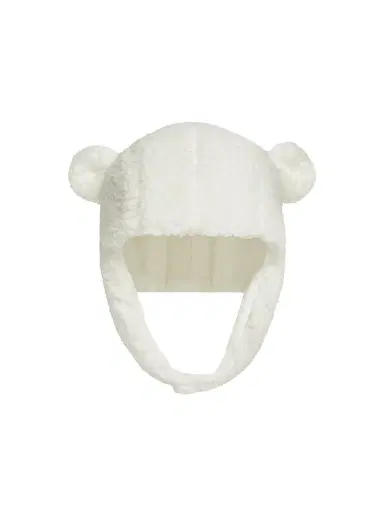 Moncler Men's Baby's Hat in Teddy - White | Thumbnail 1 Moncler Men's Baby's Hat in Teddy - White | Thumbnail 1
