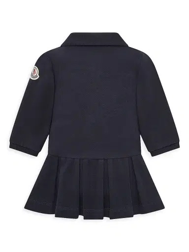 Moncler Baby Girl's & Little Girl's Dress in Cotton Piquet - Night Blue | Thumbnail 2 Moncler Baby Girl's & Little Girl's Dress in Cotton Piquet - Night Blue | Thumbnail 2