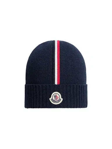 Moncler Little Boy's & Boy's Beanie Hat in Wool - Dark Blue | Thumbnail 1 Moncler Little Boy's & Boy's Beanie Hat in Wool - Dark Blue | Thumbnail 1