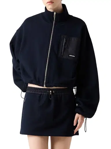 Miu Miu Women's Zippered Fleece Jacket - Blue | Thumbnail 6 Miu Miu Women's Zippered Fleece Jacket - Blue | Thumbnail 6
