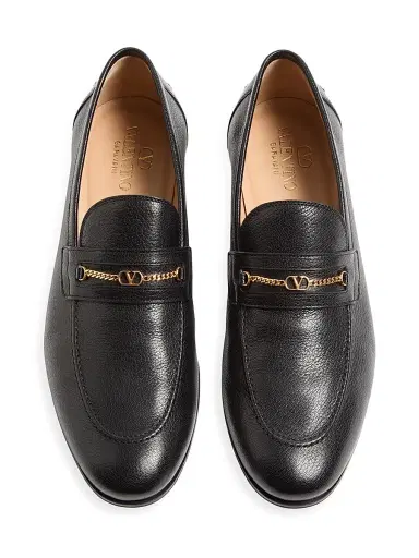 Valentino Garavani Men's VLogo Signature Kidskin Moccasin Loafers - Black - Size 6 | Thumbnail 6 Valentino Garavani Men's VLogo Signature Kidskin Moccasin Loafers - Black - Size 6 | Thumbnail 6