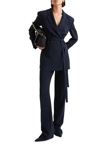 Marella Women's Slightly Flared Cady Trousers - Navy - Size 14 | Thumbnail 5 Marella Women's Slightly Flared Cady Trousers - Navy - Size 14 | Thumbnail 5