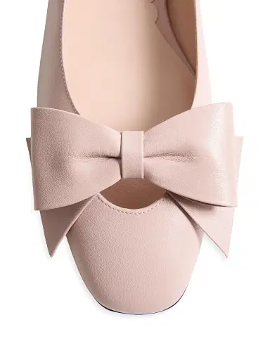 Valentino Garavani Women's Bowow Kidskin Ballerinas - Water Rose | Thumbnail 5 Valentino Garavani Women's Bowow Kidskin Ballerinas - Water Rose | Thumbnail 5