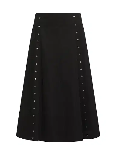 Marella Women's Flared Cotton Gabardine Skirt - Black - Size 14 | Thumbnail 1 Marella Women's Flared Cotton Gabardine Skirt - Black - Size 14 | Thumbnail 1