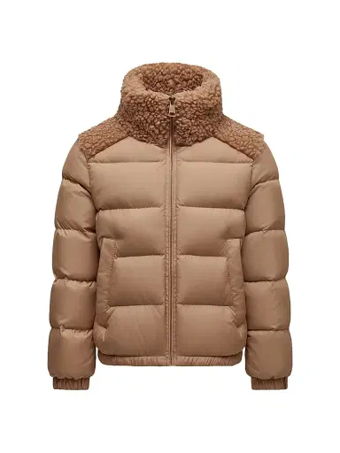 Moncler Little Girl's & Girl's Vard Puffer Jacket - Camel Beige | Thumbnail 1 Moncler Little Girl's & Girl's Vard Puffer Jacket - Camel Beige | Thumbnail 1