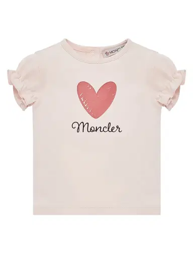 Moncler Baby Girl's & Little Girl's Crewneck T-Shirt in Cotton - Light Pink 18 Months | Thumbnail 1 Moncler Baby Girl's & Little Girl's Crewneck T-Shirt in Cotton - Light Pink 18 Months | Thumbnail 1