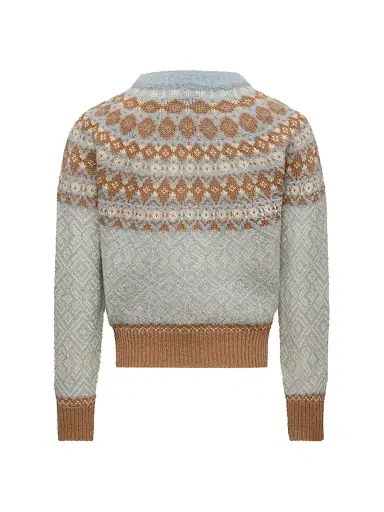 Moncler Little Girl's & Girl's Sweater in Bouclé Wool Blend - Light Blue | Thumbnail 2 Moncler Little Girl's & Girl's Sweater in Bouclé Wool Blend - Light Blue | Thumbnail 2