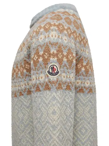 Moncler Little Girl's & Girl's Sweater in Bouclé Wool Blend - Light Blue | Thumbnail 3 Moncler Little Girl's & Girl's Sweater in Bouclé Wool Blend - Light Blue | Thumbnail 3