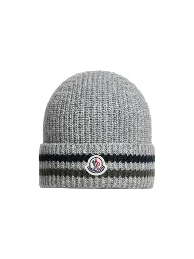 Moncler Little Boy's & Boy's Beanie Hat in Wool - Gray | Thumbnail 1 Moncler Little Boy's & Boy's Beanie Hat in Wool - Gray | Thumbnail 1