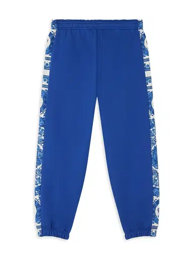 Versace Little Girl's & Girl's Barocco Foulard Fleece Joggers - Royal Blue Ivory - Size 8 | Thumbnail 3 Versace Little Girl's & Girl's Barocco Foulard Fleece Joggers - Royal Blue Ivory - Size 8 | Thumbnail 3