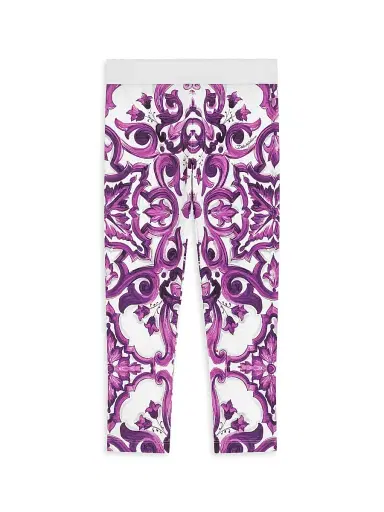 Dolce & Gabbana Little Girl's & Girl's Paisley Print Jersey Leggings | Thumbnail 1 Dolce & Gabbana Little Girl's & Girl's Paisley Print Jersey Leggings | Thumbnail 1