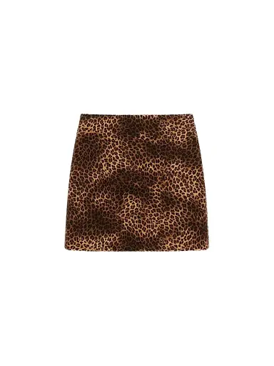 Weekend Max Mara Women's Printed Velvet Mini Skirt - Camel - Size 16 | Thumbnail 1 Weekend Max Mara Women's Printed Velvet Mini Skirt - Camel - Size 16 | Thumbnail 1