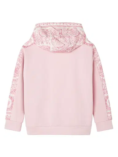 Versace Little Girl's & Girl's Logo Barocco Foulard Fleece Hoodie - Pink Ivory - Size 8 | Thumbnail 3 Versace Little Girl's & Girl's Logo Barocco Foulard Fleece Hoodie - Pink Ivory - Size 8 | Thumbnail 3
