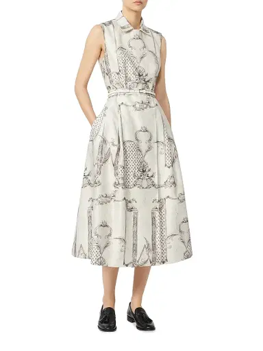 Max Mara Women's Printed Mikado Shirt Dress - | Thumbnail 4 Max Mara Women's Printed Mikado Shirt Dress - | Thumbnail 4