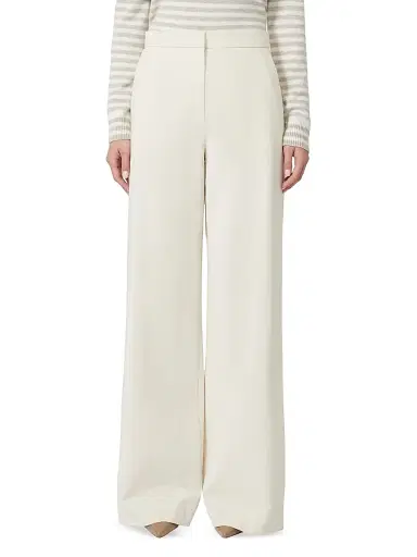 Max Mara Women's Straight Fit Cotton Twill Trousers - Ivory - Size 16 | Thumbnail 2 Max Mara Women's Straight Fit Cotton Twill Trousers - Ivory - Size 16 | Thumbnail 2