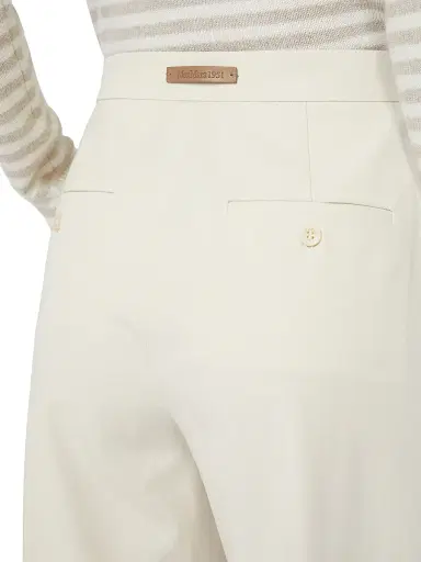 Max Mara Women's Straight Fit Cotton Twill Trousers - Ivory - Size 16 | Thumbnail 4 Max Mara Women's Straight Fit Cotton Twill Trousers - Ivory - Size 16 | Thumbnail 4
