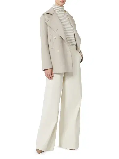 Max Mara Women's Straight Fit Cotton Twill Trousers - Ivory - Size 16 | Thumbnail 5 Max Mara Women's Straight Fit Cotton Twill Trousers - Ivory - Size 16 | Thumbnail 5