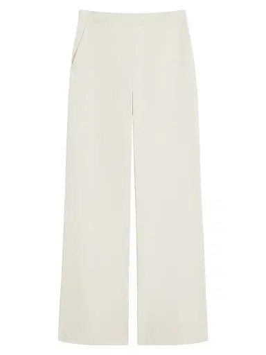 Max Mara Women's Straight Fit Cotton Twill Trousers - Ivory - Size 16 | Thumbnail 1 Max Mara Women's Straight Fit Cotton Twill Trousers - Ivory - Size 16 | Thumbnail 1