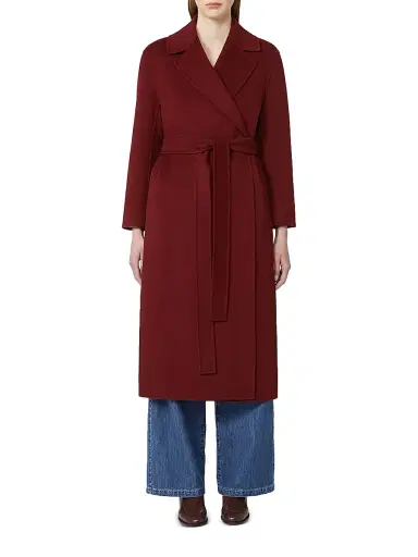 Max Mara Women's Wool Robe Coat - Raspberry - Size 16 | Thumbnail 2 Max Mara Women's Wool Robe Coat - Raspberry - Size 16 | Thumbnail 2