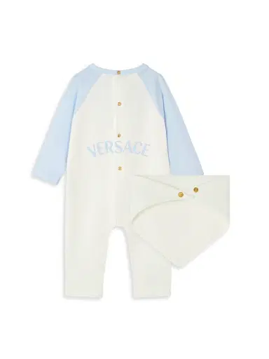 Versace Boy's Baby's 2-Piece Coveralls & Bib Set | Thumbnail 2 Versace Boy's Baby's 2-Piece Coveralls & Bib Set | Thumbnail 2