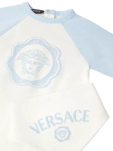 Versace Boy's Baby's 2-Piece Coveralls & Bib Set | Thumbnail 3 Versace Boy's Baby's 2-Piece Coveralls & Bib Set | Thumbnail 3