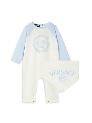 Versace Boy's Baby's 2-Piece Coveralls & Bib Set | Thumbnail 1 Versace Boy's Baby's 2-Piece Coveralls & Bib Set | Thumbnail 1