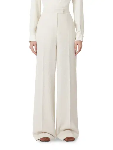 Max Mara Women's Wool Piqué Trousers - Ivory - Size 12 | Thumbnail 2 Max Mara Women's Wool Piqué Trousers - Ivory - Size 12 | Thumbnail 2