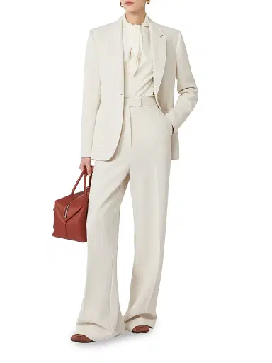 Max Mara Women's Wool Piqué Trousers - Ivory - Size 12 | Thumbnail 5 Max Mara Women's Wool Piqué Trousers - Ivory - Size 12 | Thumbnail 5