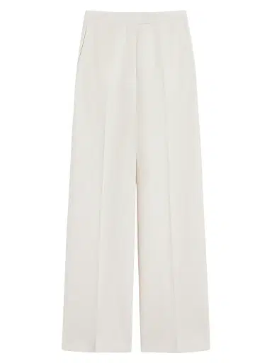 Max Mara Women's Wool Piqué Trousers - Ivory - Size 12 | Thumbnail 1 Max Mara Women's Wool Piqué Trousers - Ivory - Size 12 | Thumbnail 1