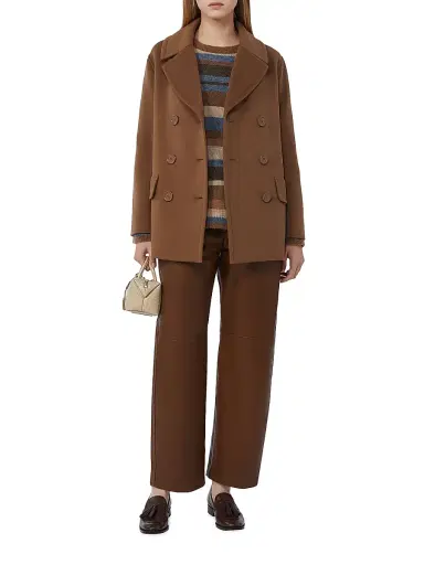 Max Mara Women's Wool Broadcloth Pea Coat | Thumbnail 4 Max Mara Women's Wool Broadcloth Pea Coat | Thumbnail 4