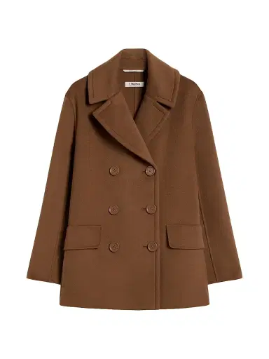 Max Mara Women's Wool Broadcloth Pea Coat - Tobacco - Size 16 | Thumbnail 1 Max Mara Women's Wool Broadcloth Pea Coat - Tobacco - Size 16 | Thumbnail 1