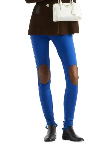 Prada Women's Fleece Leggings - Blue | Thumbnail 2 Prada Women's Fleece Leggings - Blue | Thumbnail 2