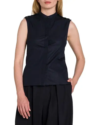 Jil Sander Women's Tailored Cotton Poplin Sleeveless Top | Thumbnail 3 Jil Sander Women's Tailored Cotton Poplin Sleeveless Top | Thumbnail 3