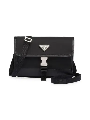 Prada Men's Re-Nylon And Saffiano Leather Smartphone Case - Black | Thumbnail 1 Prada Men's Re-Nylon And Saffiano Leather Smartphone Case - Black | Thumbnail 1