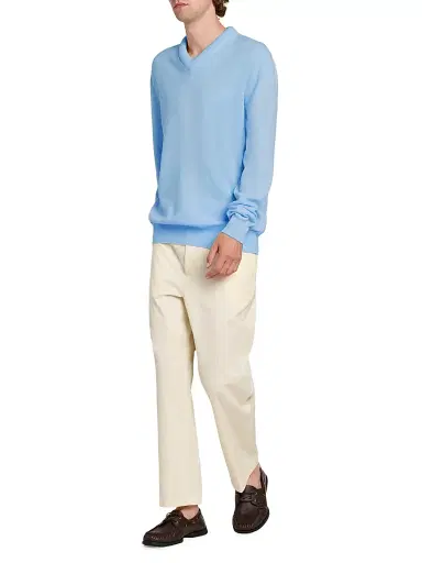 Jil Sander Men's Wool Knit V-Neck Sweater | Thumbnail 2 Jil Sander Men's Wool Knit V-Neck Sweater | Thumbnail 2