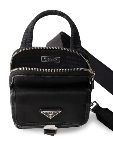 Prada Men's Re-Nylon and Saffiano Leather Smartphone Case - Black | Thumbnail 3 Prada Men's Re-Nylon and Saffiano Leather Smartphone Case - Black | Thumbnail 3