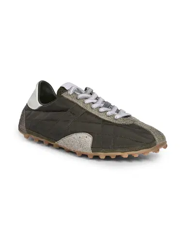 Maison Margiela Women's Colorblocked Low-Top Sprinters - Dark Green White Grey - Size 6 | Thumbnail 2 Maison Margiela Women's Colorblocked Low-Top Sprinters - Dark Green White Grey - Size 6 | Thumbnail 2