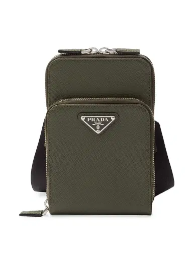 Prada Men's Saffiano Leather Smartphone Case | Thumbnail 1 Prada Men's Saffiano Leather Smartphone Case | Thumbnail 1