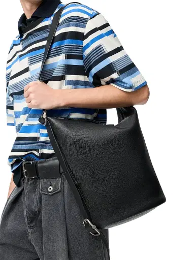 Loewe Men's Medium Loop Bucket Bag - Black | Thumbnail 1 Loewe Men's Medium Loop Bucket Bag - Black | Thumbnail 1