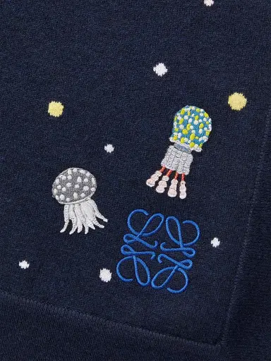 LOEWE Deep Sea Cashmere Baby Blanket - Navy | Thumbnail 3 LOEWE Deep Sea Cashmere Baby Blanket - Navy | Thumbnail 3