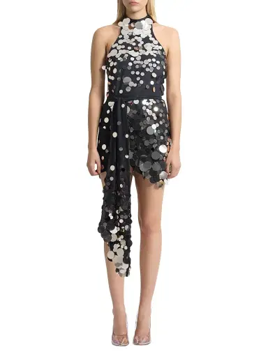 Zhivago Women's Dream Of Light Sequined Wrap Minidress - Black Gold | Thumbnail 2 Zhivago Women's Dream Of Light Sequined Wrap Minidress - Black Gold | Thumbnail 2