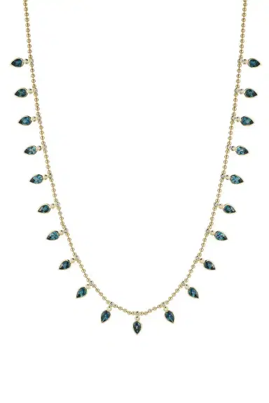 Storrow London Blue Topaz Pearl Diamond Emma Beaded Collar Necklace | Thumbnail 1 Storrow London Blue Topaz Pearl Diamond Emma Beaded Collar Necklace | Thumbnail 1