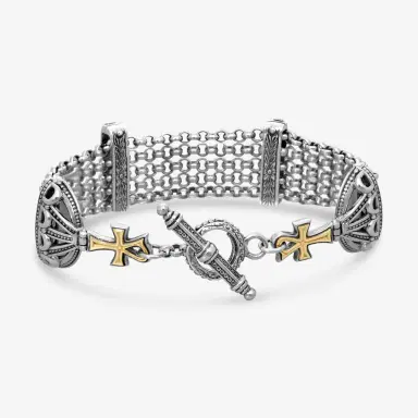 Konstantino Konstantino Dome Sterling Silver & 18K Yellow Gold 5-Chain Bracelet by The Solist | Thumbnail 3 Konstantino Konstantino Dome Sterling Silver & 18K Yellow Gold 5-Chain Bracelet by The Solist | Thumbnail 3