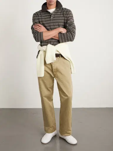 A.P.C. Striped Organic Cotton-Jersey Polo Shirt - Men | Thumbnail 2 A.P.C. Striped Organic Cotton-Jersey Polo Shirt - Men | Thumbnail 2