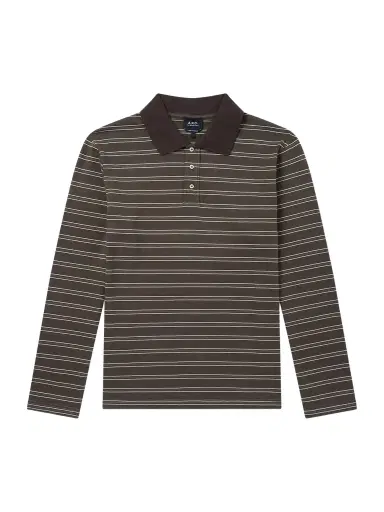 A.P.C. Striped Organic Cotton-Jersey Polo Shirt - Men | Thumbnail 1 A.P.C. Striped Organic Cotton-Jersey Polo Shirt - Men | Thumbnail 1