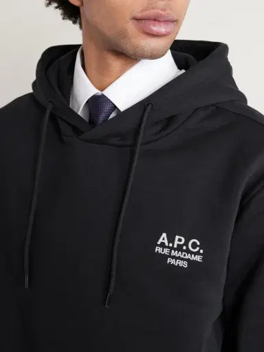 A.P.C. Standard Rue Madame Logo-Embroidered Organic Cotton-Jersey Hoodie - Men | Thumbnail 5 A.P.C. Standard Rue Madame Logo-Embroidered Organic Cotton-Jersey Hoodie - Men | Thumbnail 5
