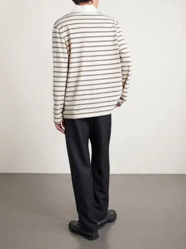 A.P.C. Striped Organic Cotton-Jersey Polo Shirt - Men | Thumbnail 4 A.P.C. Striped Organic Cotton-Jersey Polo Shirt - Men | Thumbnail 4
