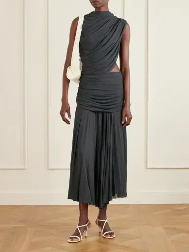 Proenza Schouler Irma Ruched Pleated Jersey Maxi Dress | Thumbnail 2 Proenza Schouler Irma Ruched Pleated Jersey Maxi Dress | Thumbnail 2