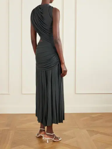 Proenza Schouler Irma Ruched Pleated Jersey Maxi Dress | Thumbnail 3 Proenza Schouler Irma Ruched Pleated Jersey Maxi Dress | Thumbnail 3