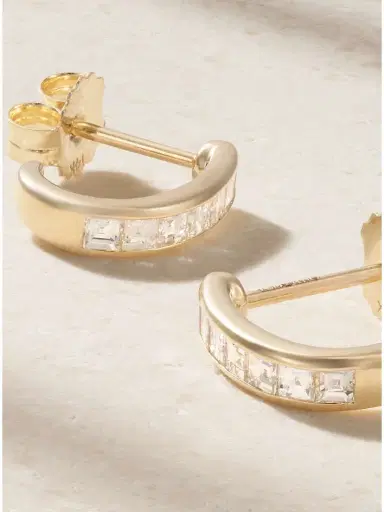 Lucy Delius Baby 14-karat Gold Diamond Hoop Earrings | Thumbnail 4 Lucy Delius Baby 14-karat Gold Diamond Hoop Earrings | Thumbnail 4